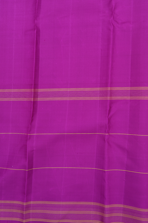 Kanchipuram Silk Saree In White With Contrast Border