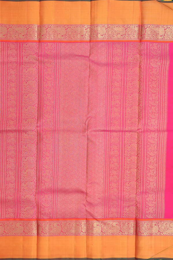 Kanchipuram Silk Saree In White With Floral Buttis