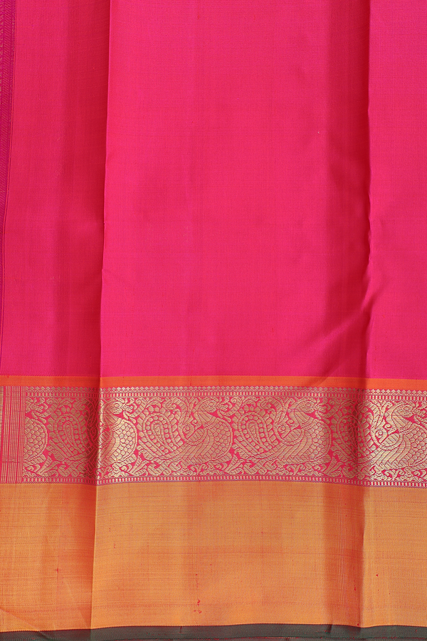 Kanchipuram Silk Saree In White With Floral Buttis