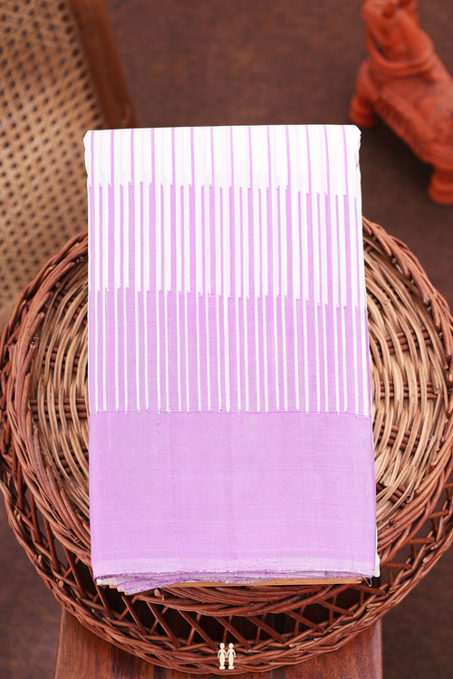 Kanchipuram Silk Saree In White With Malli Moggu Buttas