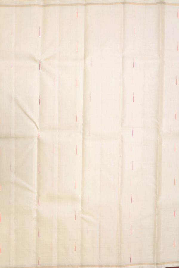 Kanchipuram Silk Saree In Off White With Malli Moggu Buttas
