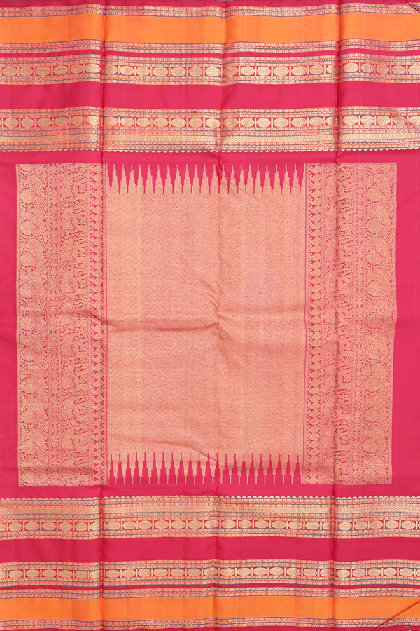 Kanchipuram Silk Saree In White With Neli Design