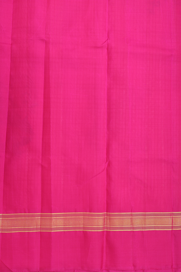 Kanchipuram Silk Saree In White With Peacock Hand Painted