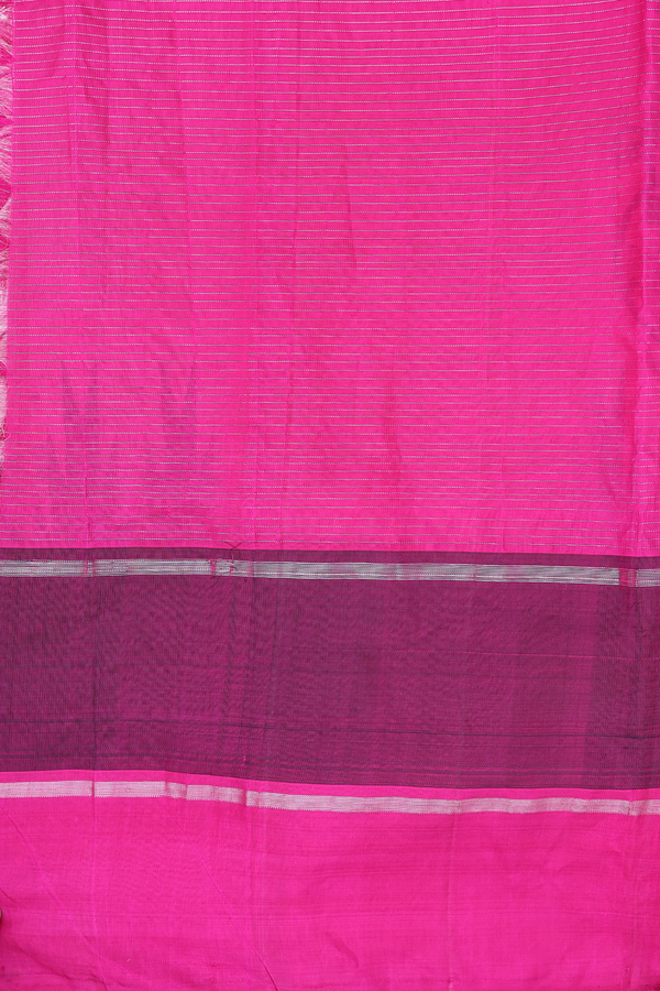 Kanchipuram Silk Saree In White With Peacock Hand Painted
