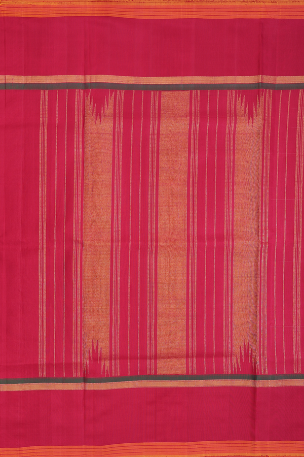 Kanchipuram Silk Saree In White With Printed Design