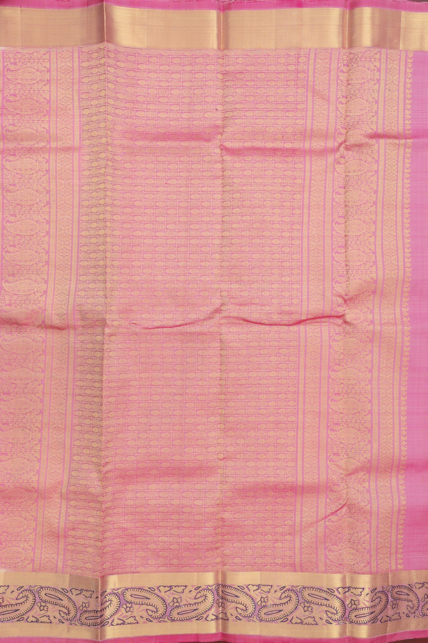 Kanchipuram Silk Saree In White With Stripes Design