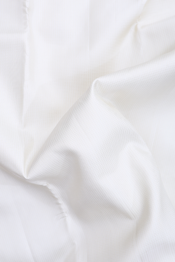 Kanchipuram Silk Saree In White With Stripes Design