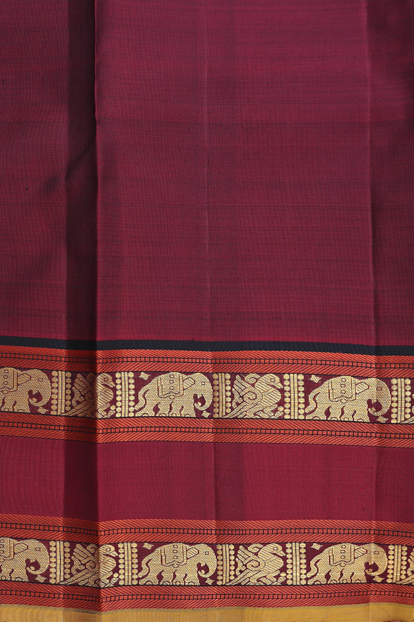 Kanchipuram Silk Saree In White With Traditional Border