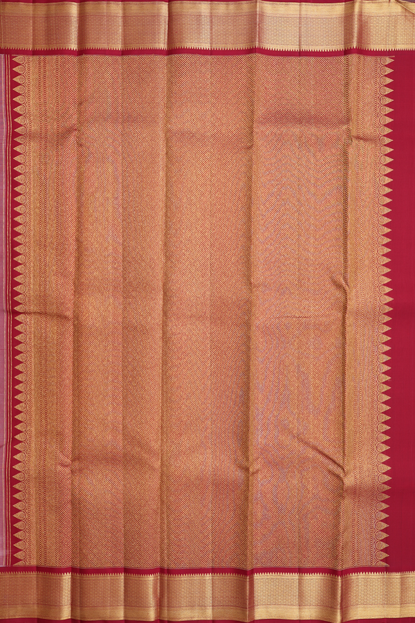 Kanchipuram Silk Saree In White With Zari Buttas