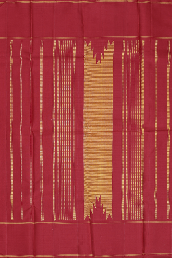 Kanchipuram Silk Saree In Yellow And Red With Checks Design