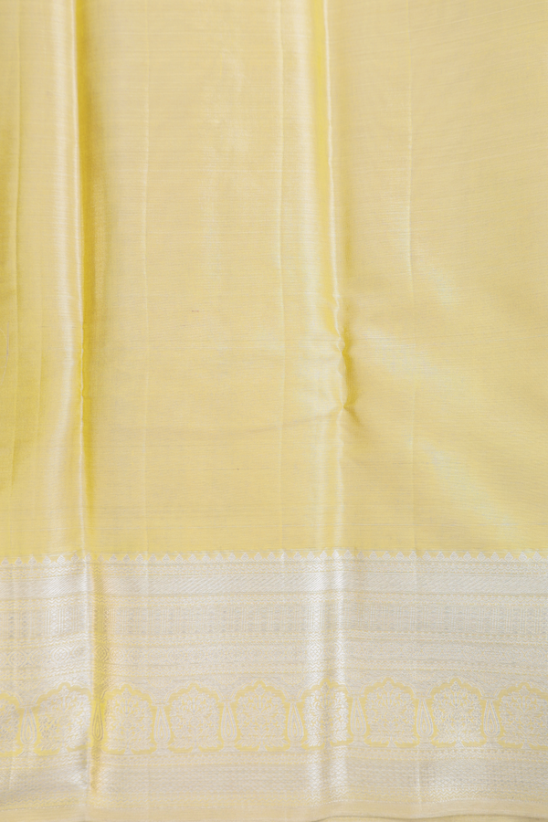 Kanchipuram Silk Saree In Yellow Tissue With Zari Motifs