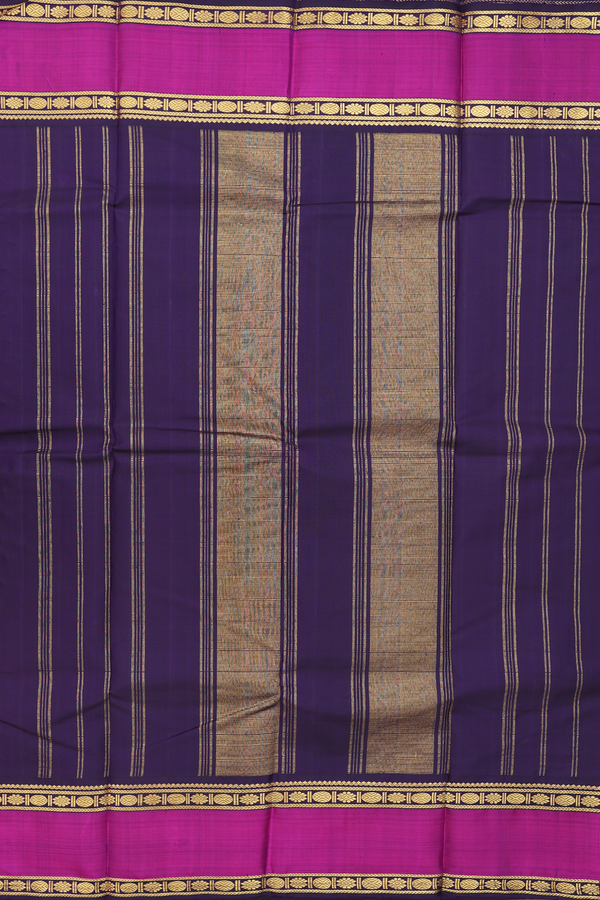 Kanchipuram Silk Saree In Yellow With Checks Design