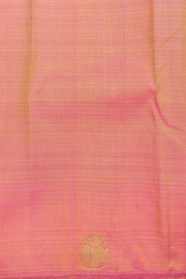 Kanchipuram Silk Saree In Yellow With Checks Design