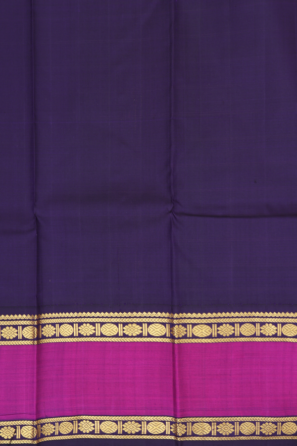 Kanchipuram Silk Saree In Yellow With Checks Design