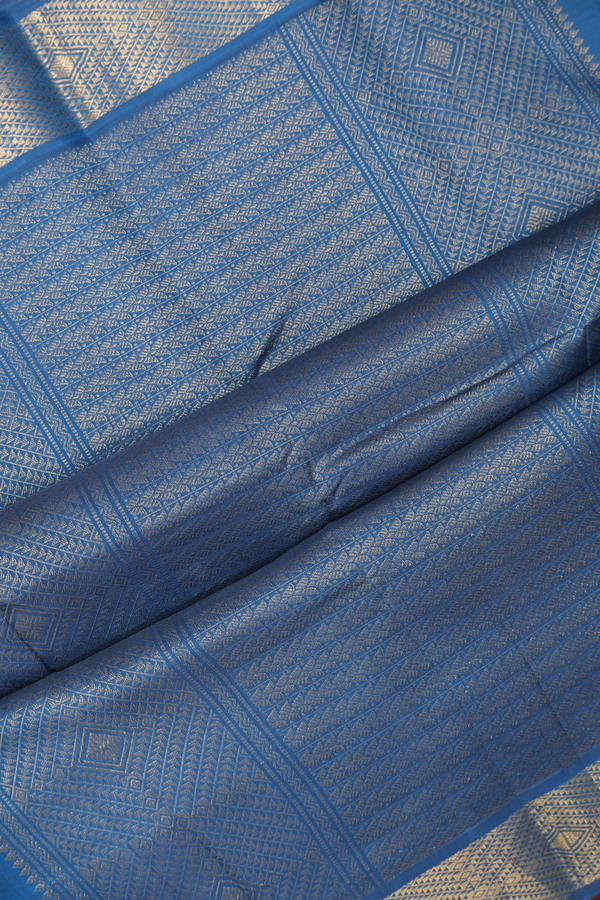 Kanchipuram Silk Saree In Yellow With Contrast Border