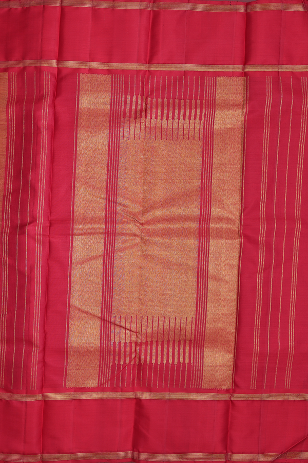 Kanchipuram Silk Saree In Yellow With Contrast Border