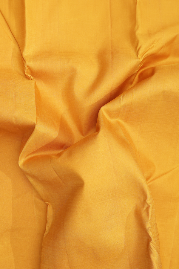 Kanchipuram Silk Saree In Yellow With Contrast Border