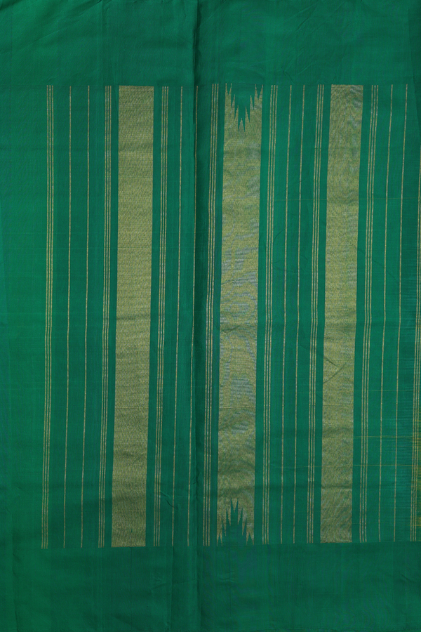 Kanchipuram Silk Saree In Yellow With Floral Printed Design