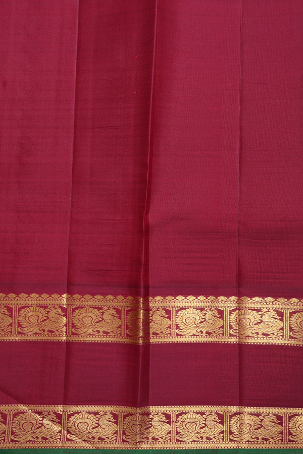 Kanchipuram Silk Saree In Yellow With Iruthalai Pakshi Buttas