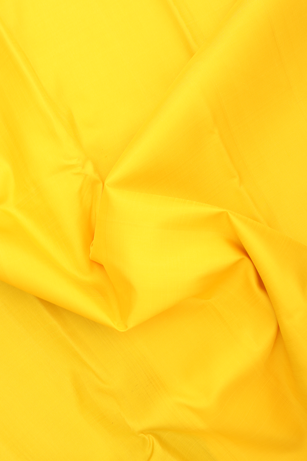 Kanchipuram Silk Saree In Yellow With Korvai Border