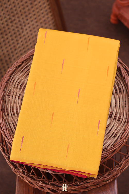 Kanchipuram Silk Saree In Yellow With Malli Moggu Buttas