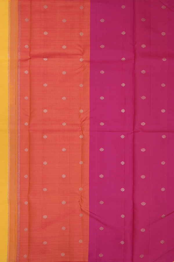 Kanchipuram Silk Saree In Yellow With Malli Moggu Buttas