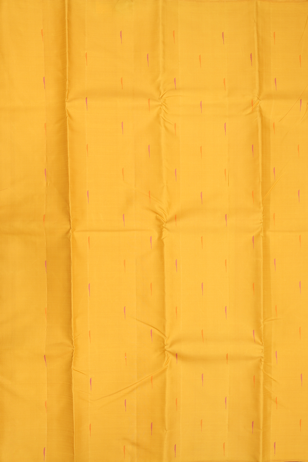 Kanchipuram Silk Saree In Yellow With Malli Moggu Buttas