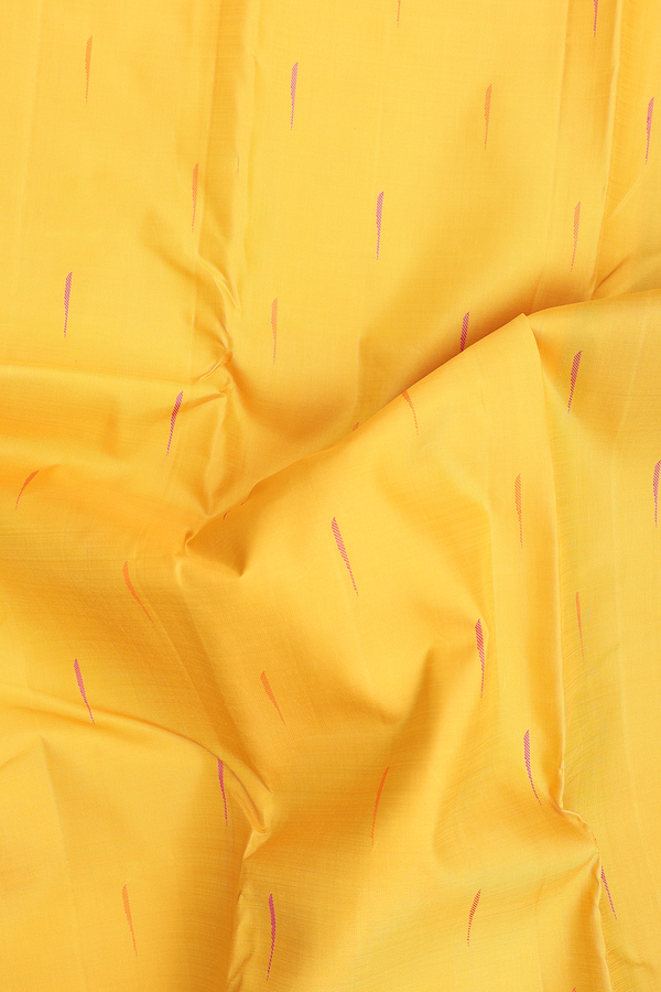 Kanchipuram Silk Saree In Yellow With Malli Moggu Buttas