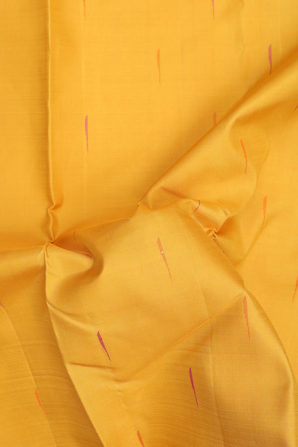 Kanchipuram Silk Saree In Yellow With Malli Moggu Buttas