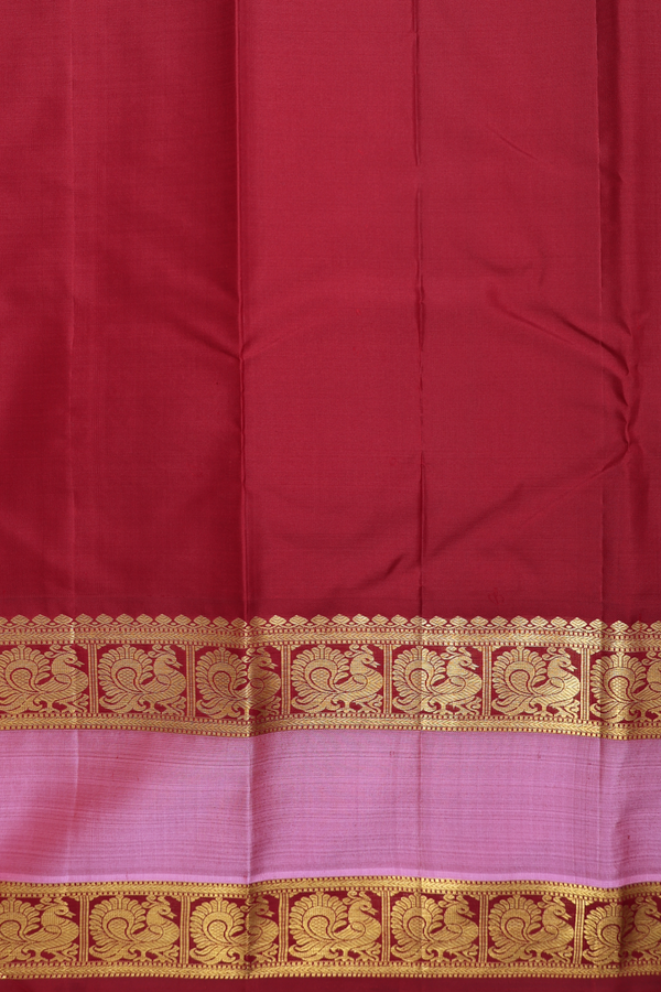 Kanchipuram Silk Saree In Yellow With Rettai Pettu Border