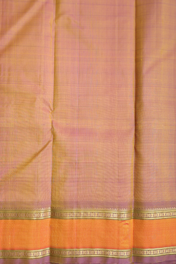 Kanchipuram Silk Saree In Yellow With Stripes Design