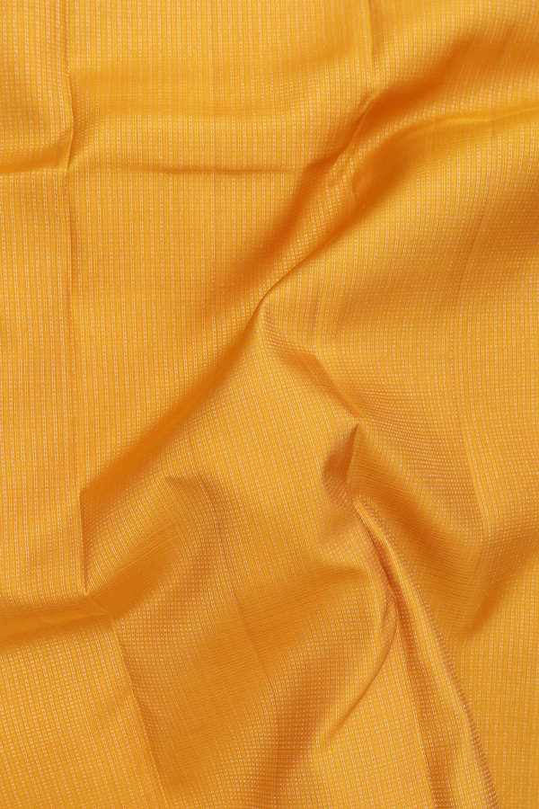 Kanchipuram Silk Saree In Yellow With Stripes Design