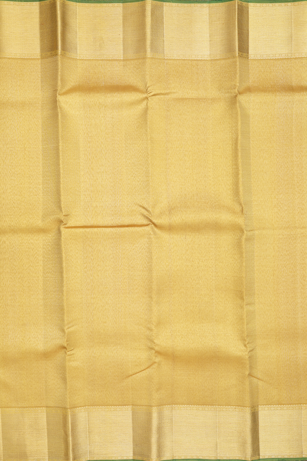 Kanchipuram Silk Saree In Yellow With Stripes Design