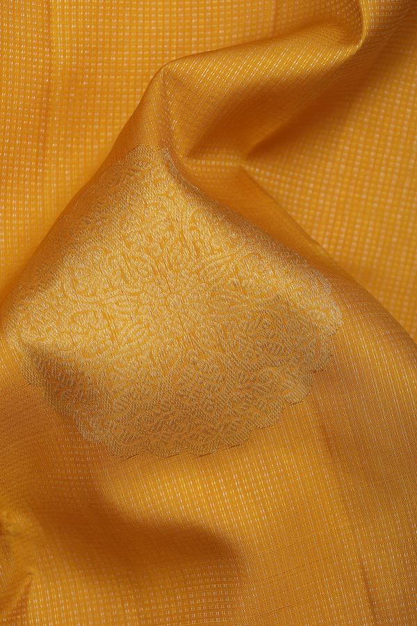 Kanchipuram Silk Saree In Yellow With Stripes Design