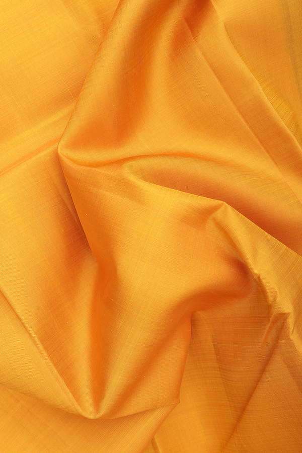 Kanchipuram Silk Saree In Yellow With Twill Weave Border