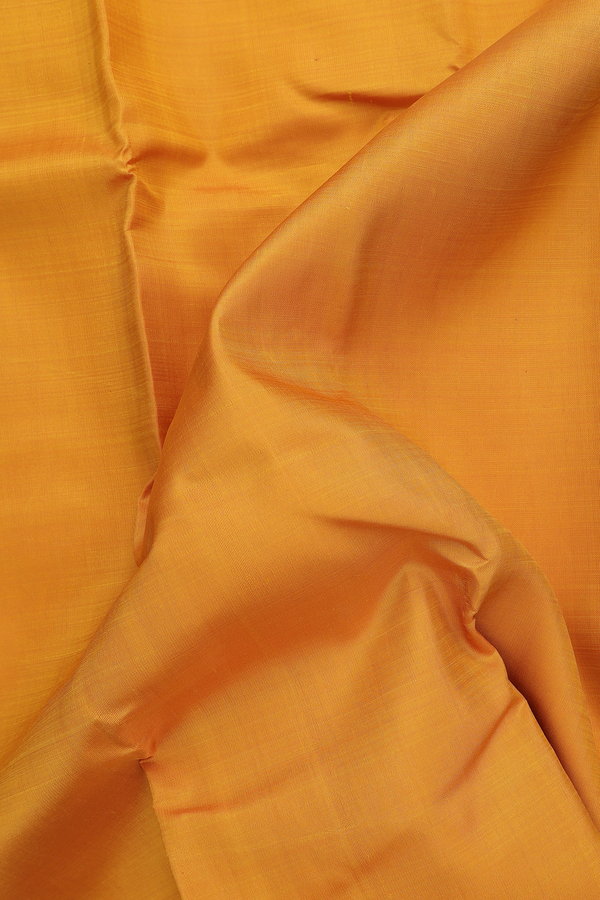 Kanchipuram Silk Saree In Yellow With Twill Weave Border