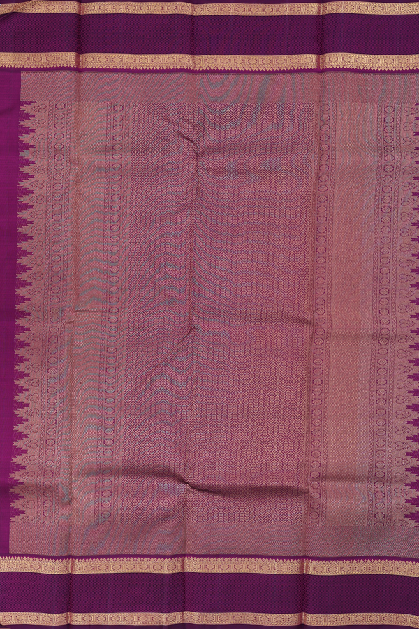 Kanchipuram Silk Saree In Yellow With Zari Buttas