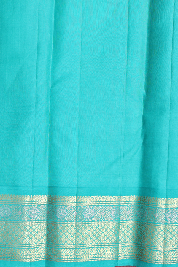 Kanchipuram Silk Saree In Yellow With Zari Buttas