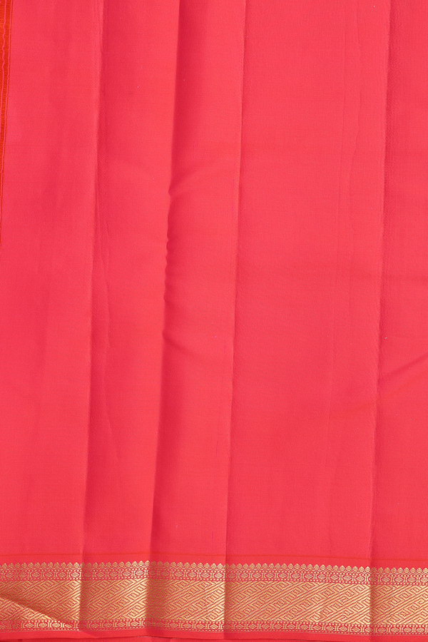 Kanchipuram Silk Saree In Yellow With Zari Buttas