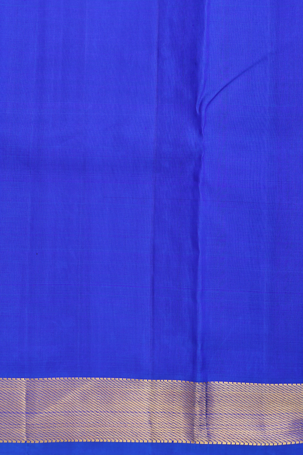Kanchipuram Silk Saree Indigo Blue With Twill Weave Border