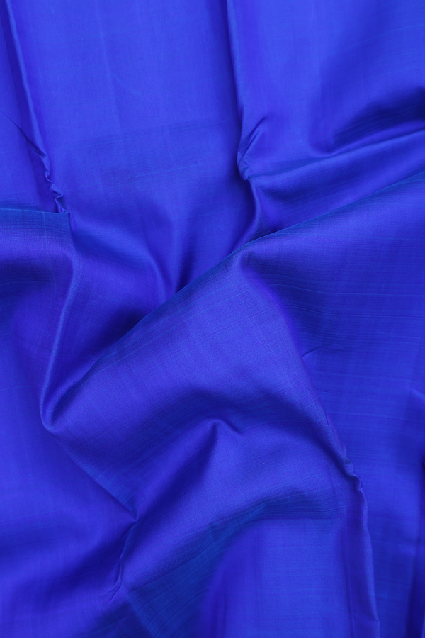 Kanchipuram Silk Saree Indigo Blue With Twill Weave Border