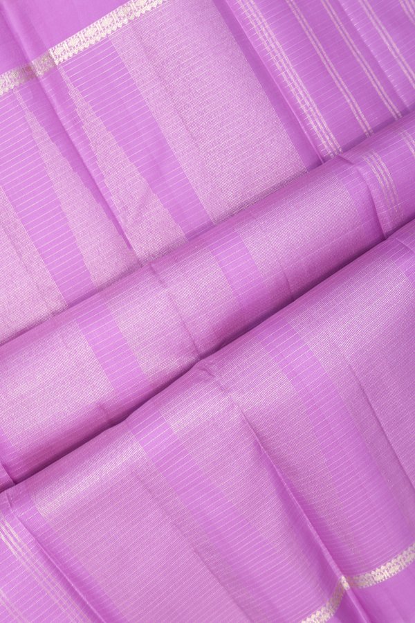 Kanchipuram Silk Saree In Lavender With Checks Design