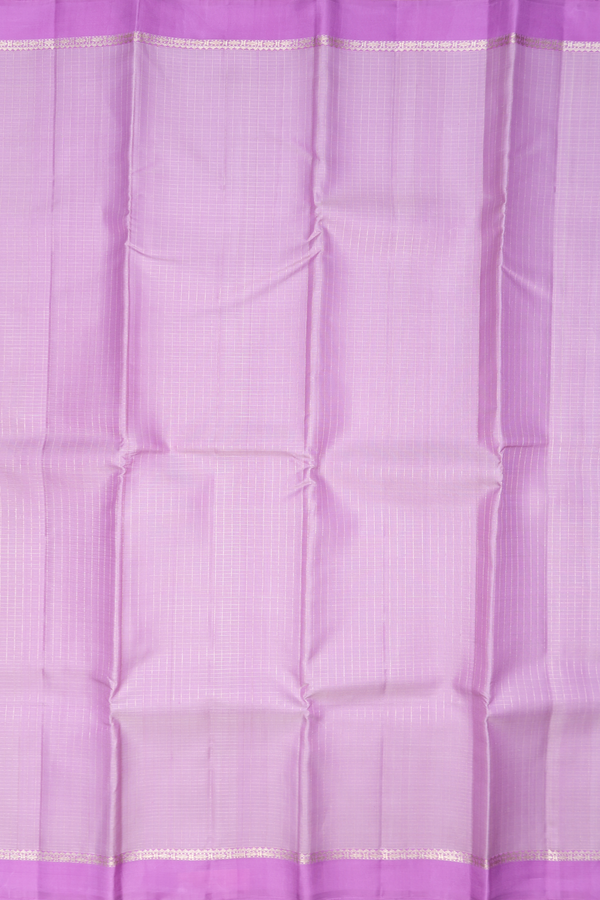 Kanchipuram Silk Saree In Lavender With Checks Design