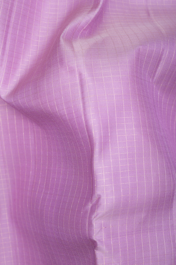 Kanchipuram Silk Saree In Lavender With Checks Design