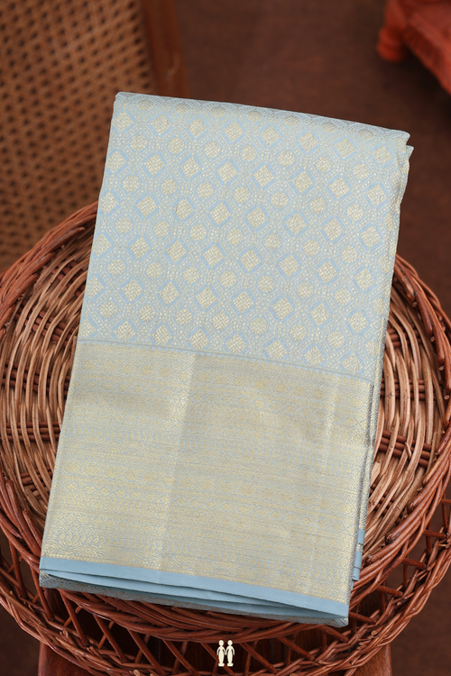 Kanchipuram Silk Saree Light Sage Green With Brocade Design