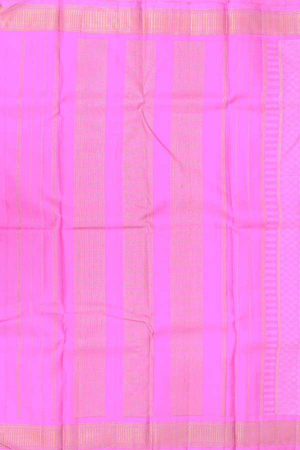 Kanchipuram Silk Saree Lotus Pink Paai Madippu Kattai Design