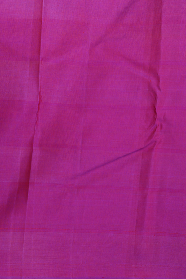 Kanchipuram Silk Saree Magenta And Orange With Checks Design