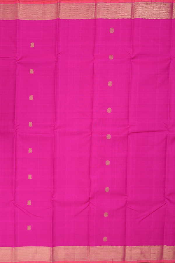 Kanchipuram Silk Saree In Magenta With Iruthalai Pakshi Buttas