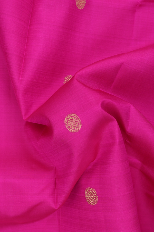 Kanchipuram Silk Saree In Magenta With Iruthalai Pakshi Buttas