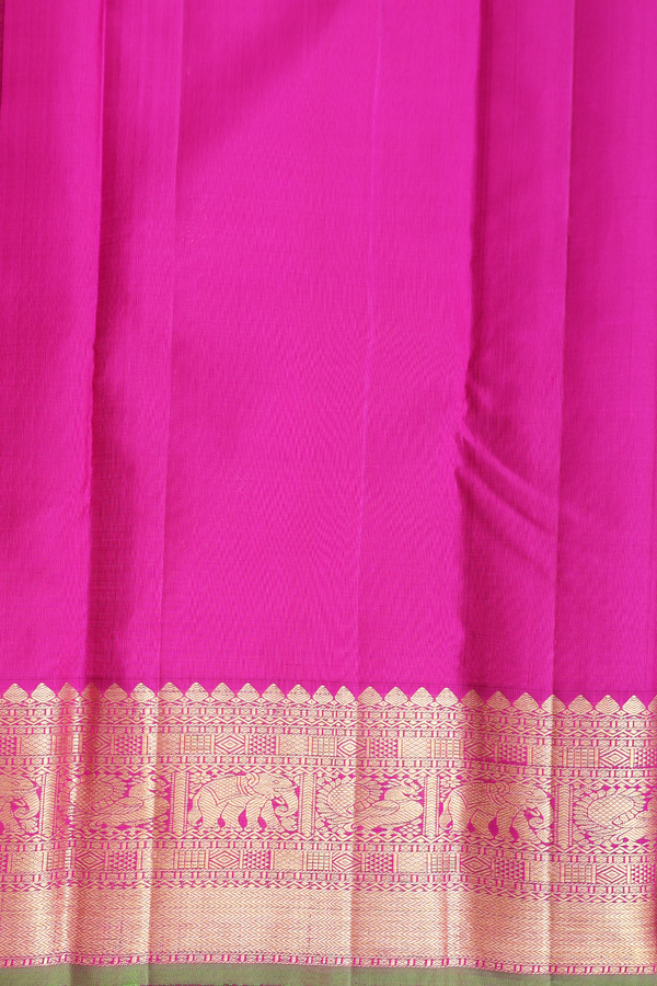 Kanchipuram Silk Saree Pastel Green With Zari Buttas